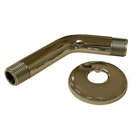 Jones Stephens 8in. Chrome Plated Shower Arm with Stainless Steel Flange S01045